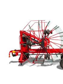 Four Rotor Rakes - Kverneland 97150 C, folded and compact during transportation and storage