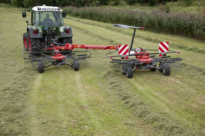 Double Rotor Rakes - Andex 714T VARIO - 714T EVO, CompactLine Gearbox provides almost maintenance free and great strengt during operation