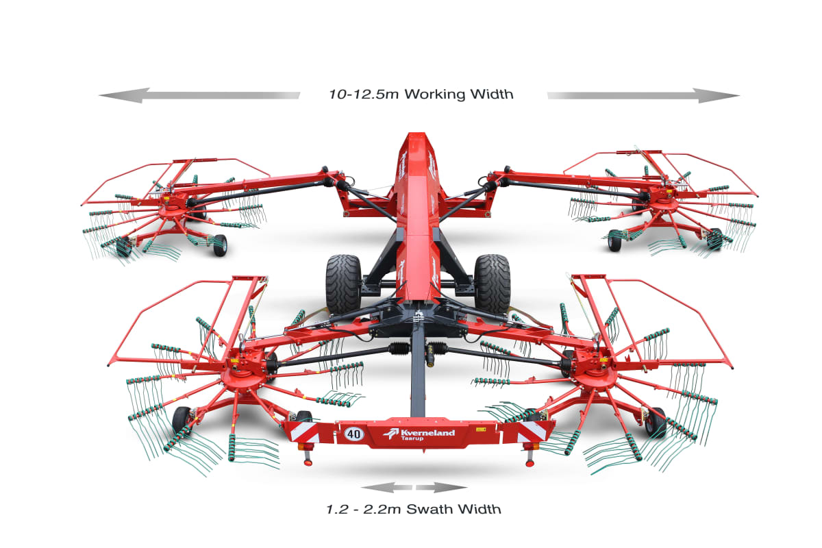 Four rotor rakes - Kverneland 95130 C - 95130 C, provides optimal Headland Management