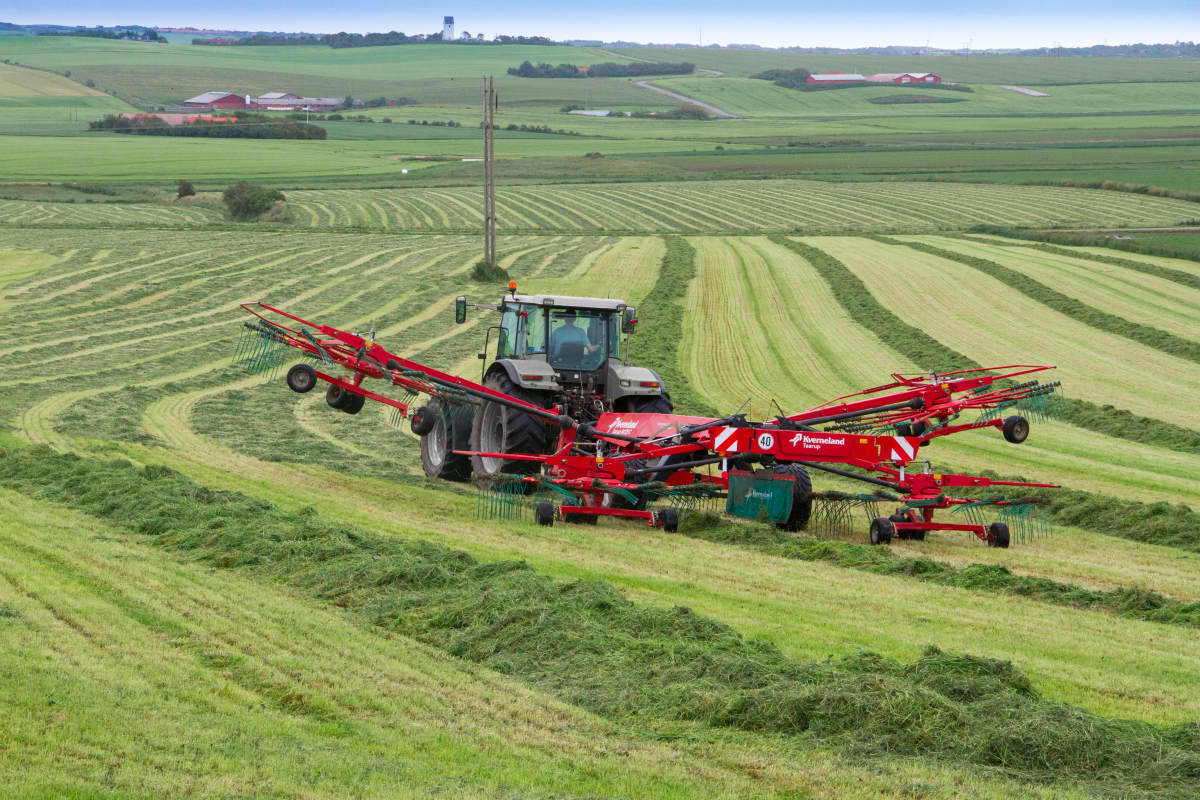 Quatre andaineurs à rotor - Kverneland 94125 C Plus, pour une gestion optimale des fourrières