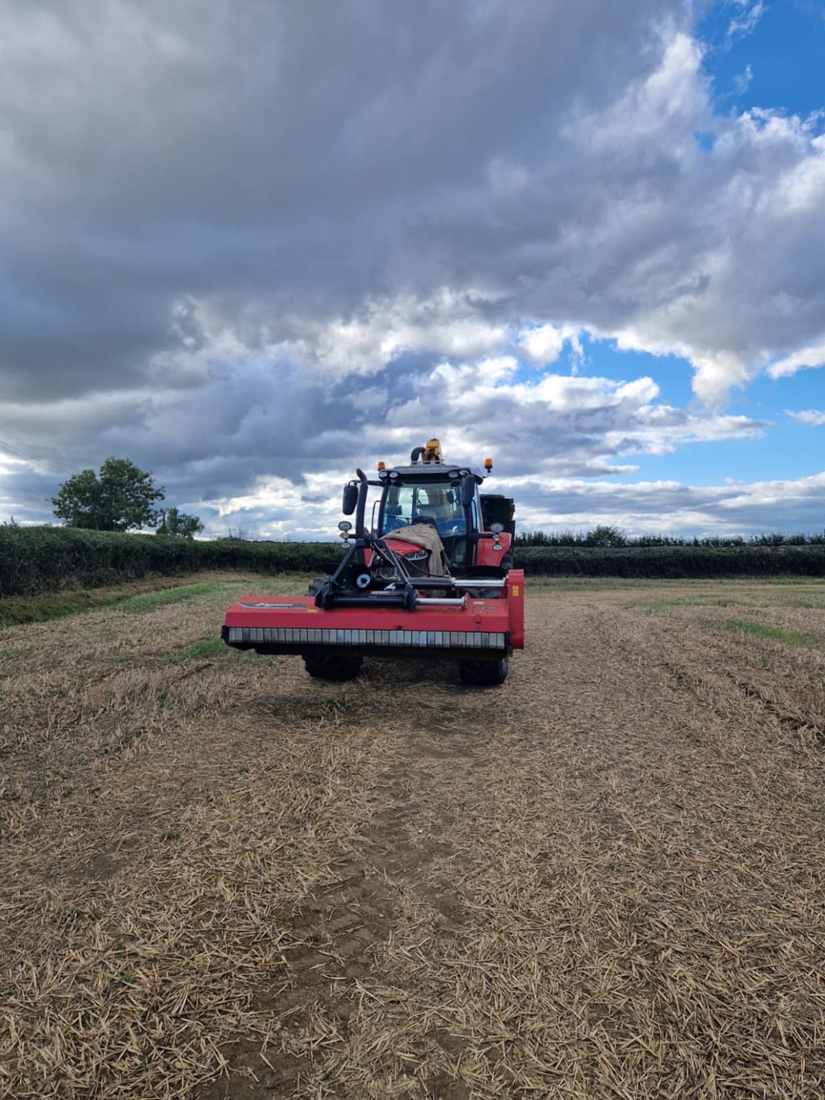 David McKie in his tractor with the Kverneland Flail Chopper mounted in the front