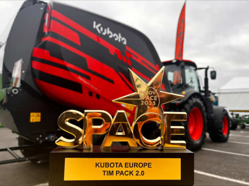 Kubota TIM Spreader awarded at Innov’Space 2025 for advanced spreading precision and TIM technology.