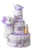 Puppy Love White Pampers Diaper Cake by Lil' Baby Cakes