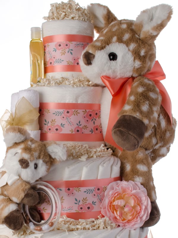 O Deer Baby Diaper Cake for Girls