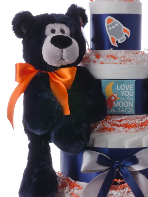 Love You to the Moon Diaper Cake for Boys