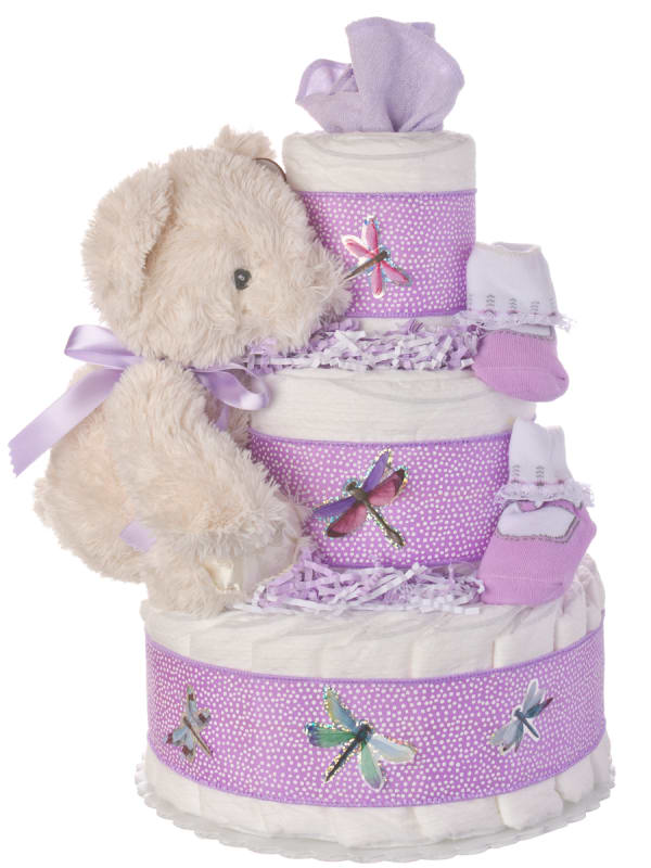 Lavender Lady Diaper Cake for Girls