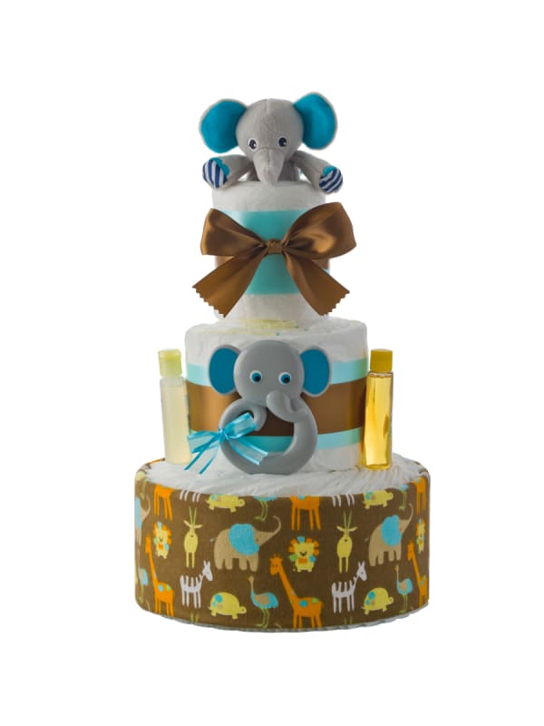 Lil' Elephant Friend 3 Tier Diaper Cake