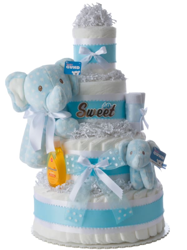 baby boy elephant diaper cake