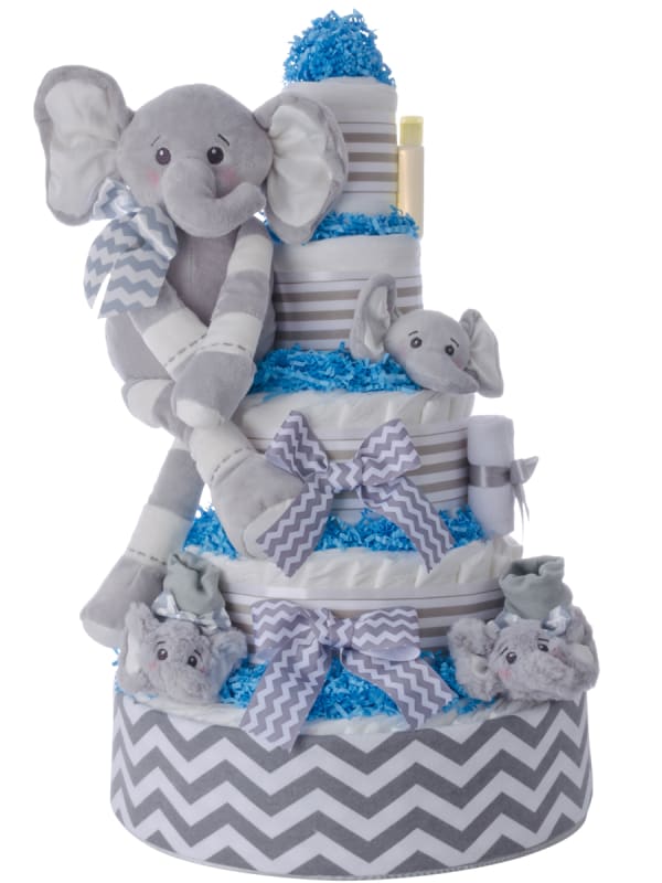 Ultimate Elephant Pampers 5 Tier Cake Blue