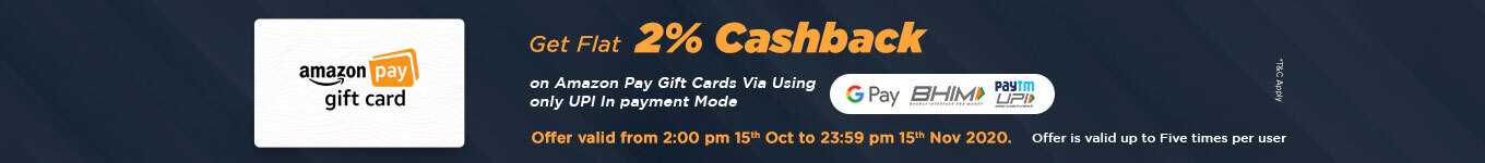 Purchase Amazon Pay Gift Card via UPI and Get Flat 2% Cashback