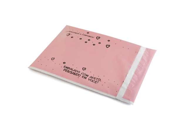 Envelope de Segurança Rosa 31x40 Biodegradável, sem bolha.