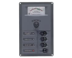 12v Dc Circuit Breaker Panel 4 Way Vert A/log Meter (900-AM)