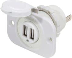 12/24V Dual USB 2.1A Charger - White