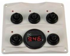 SWITCHPANEL ANTRACITE WITH VOLTAGE GAUGE 12/24V