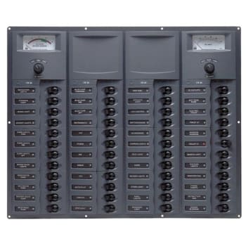 12v Dc Circuit Breaker Panel 48 Way Square A/log Meter (907-AM)