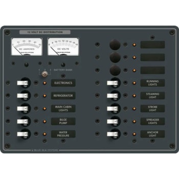 13 Way Panel Inc Volt+ammeter 12v