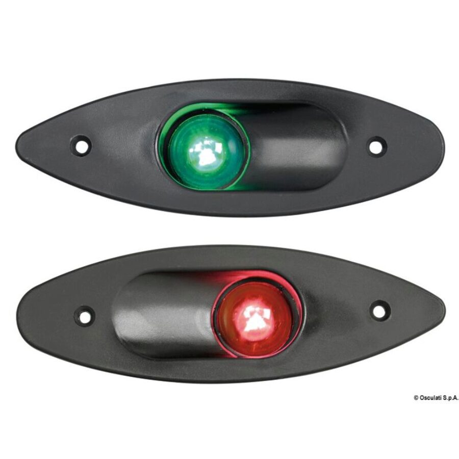 Built-in Side Navigation Lights made of ABS - 112,5u00b0 left red - Black