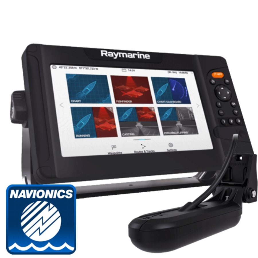 Element 9 HV w/ HV-100 Transom Ducer (Navionics Silver Europe Chart)