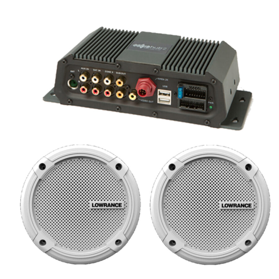 SonicHub 2 NMEA 2000 Audio Server Module With 1 Pair of Lowrance Branded 6.5Inch Speakers