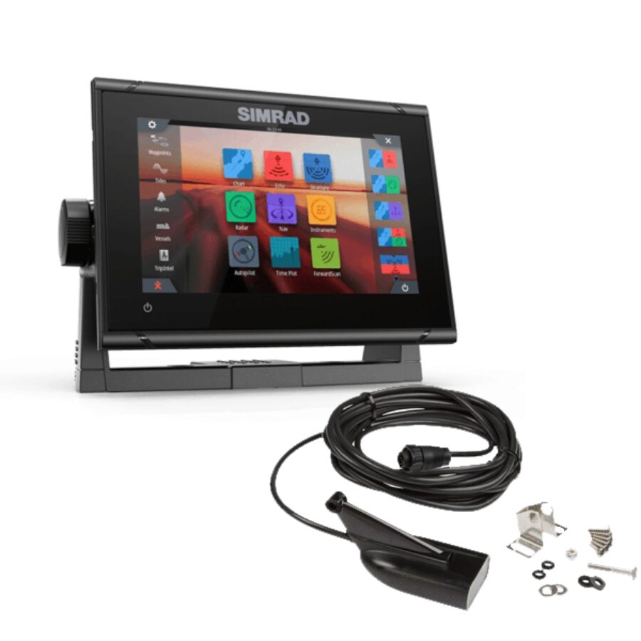 GO7 XSR 7-inch Chartplotter and Radar Display With Global Basemap And Transom HDI Transducer