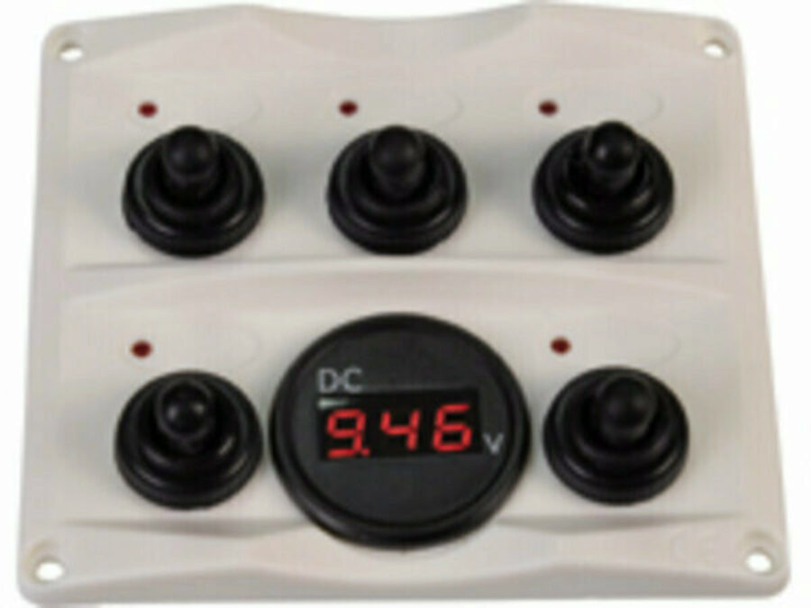 SWITCHPANEL ANTRACITE WITH VOLTAGE GAUGE 12/24V