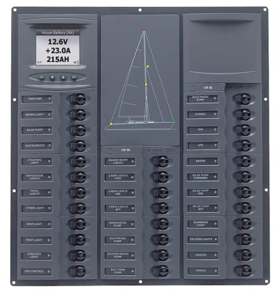 12v Dc Circuit Breaker Panel 32 Way Cruiser Digital (NC32Y-DCSM)