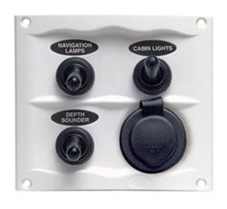 Compact Marine Waterproof Panel 3 Switch Wht (900-3WPSW)
