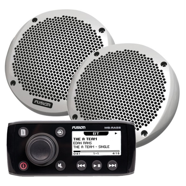 MS-RA55KTS Marine Stereo With EL602 6 Inch Slimline Marine Speakers Bundle (010-01716-10)