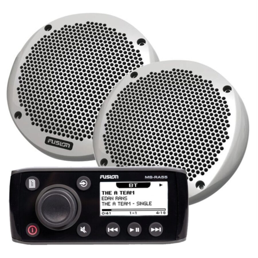 MS-RA55 Marine Stereo With EL602 6 Inch Slimline Marine Speakers Bundle