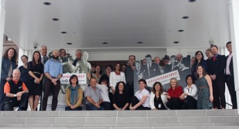 MoAD staff on the front steps of Old Parliament House, 11 November 2015.