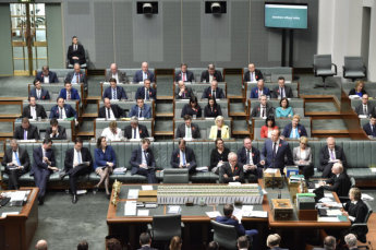 Australia’s prime minister, and his opposition counterpart, always sit at the table in the House of Representatives, with their front bench colleagues behind them. But why? Image: DPS AUSPIC.