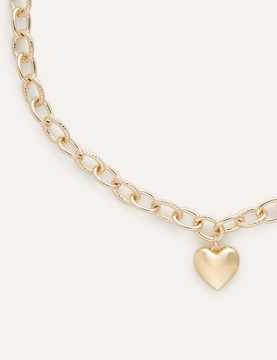 Chain Heart Pendant Gold Necklace
