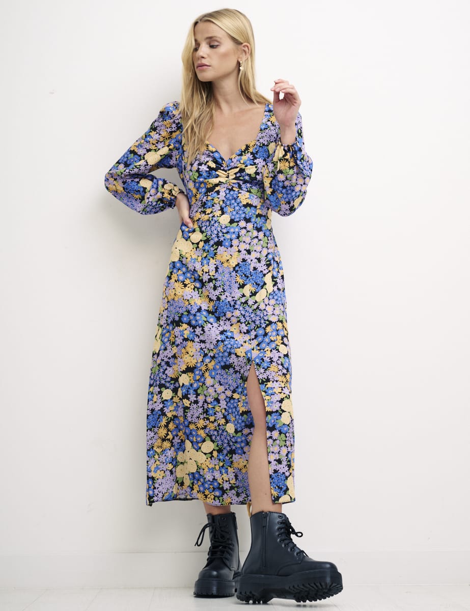 Rosie Long Sleeve Floral Midi Dress