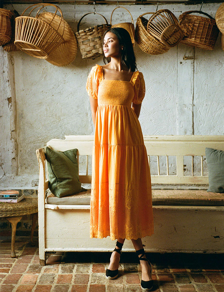 NC Boutique Yellow Marigold Midi Dress