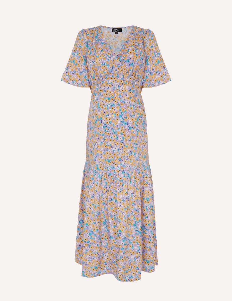 Multi Ditsy Floral Maternity Clementine Smock Wrap Dress