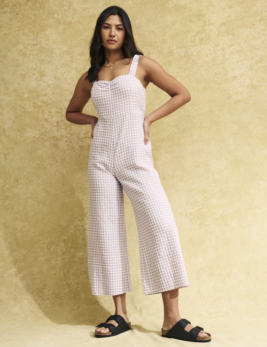 Lilac Gingham Gill Jumpsuit