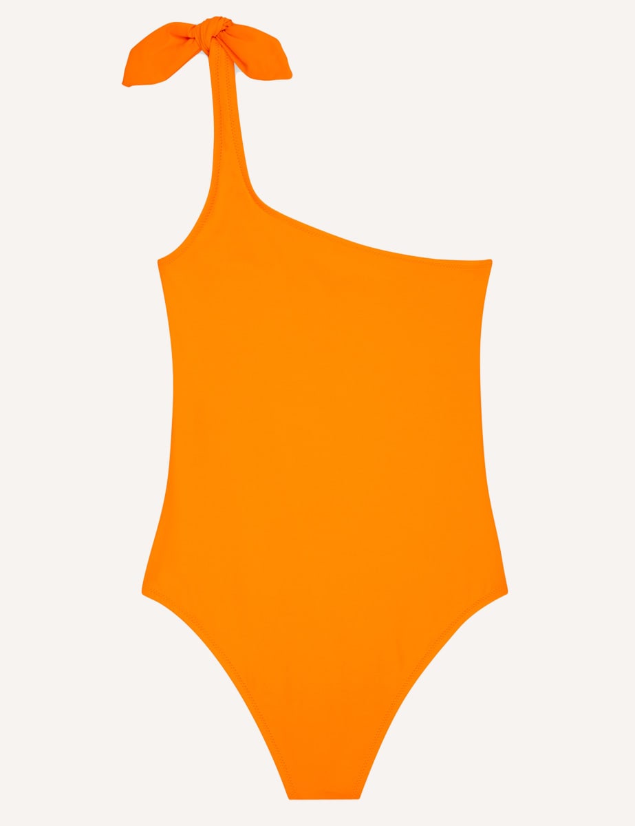 Orange One Shoulder Swimsuit