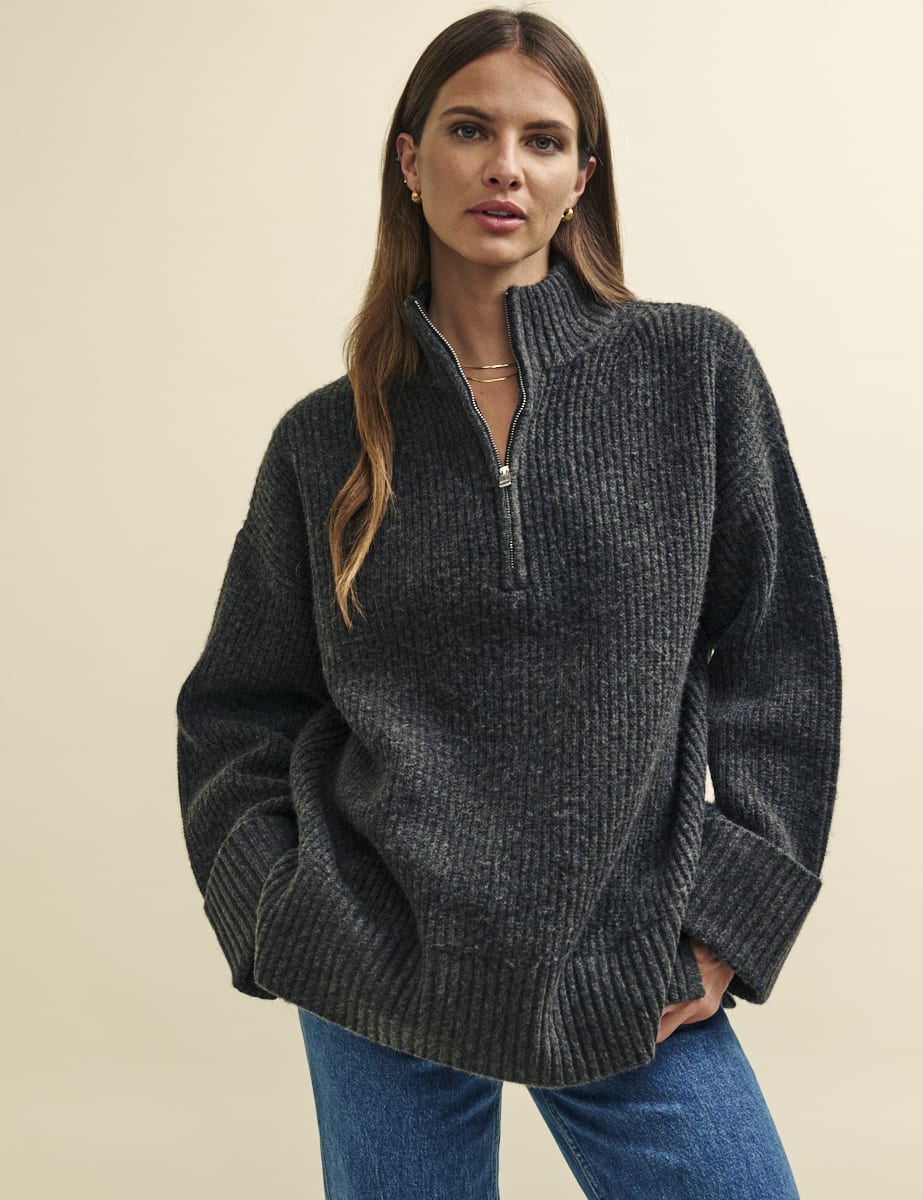 Half Zip Oversized Sweater