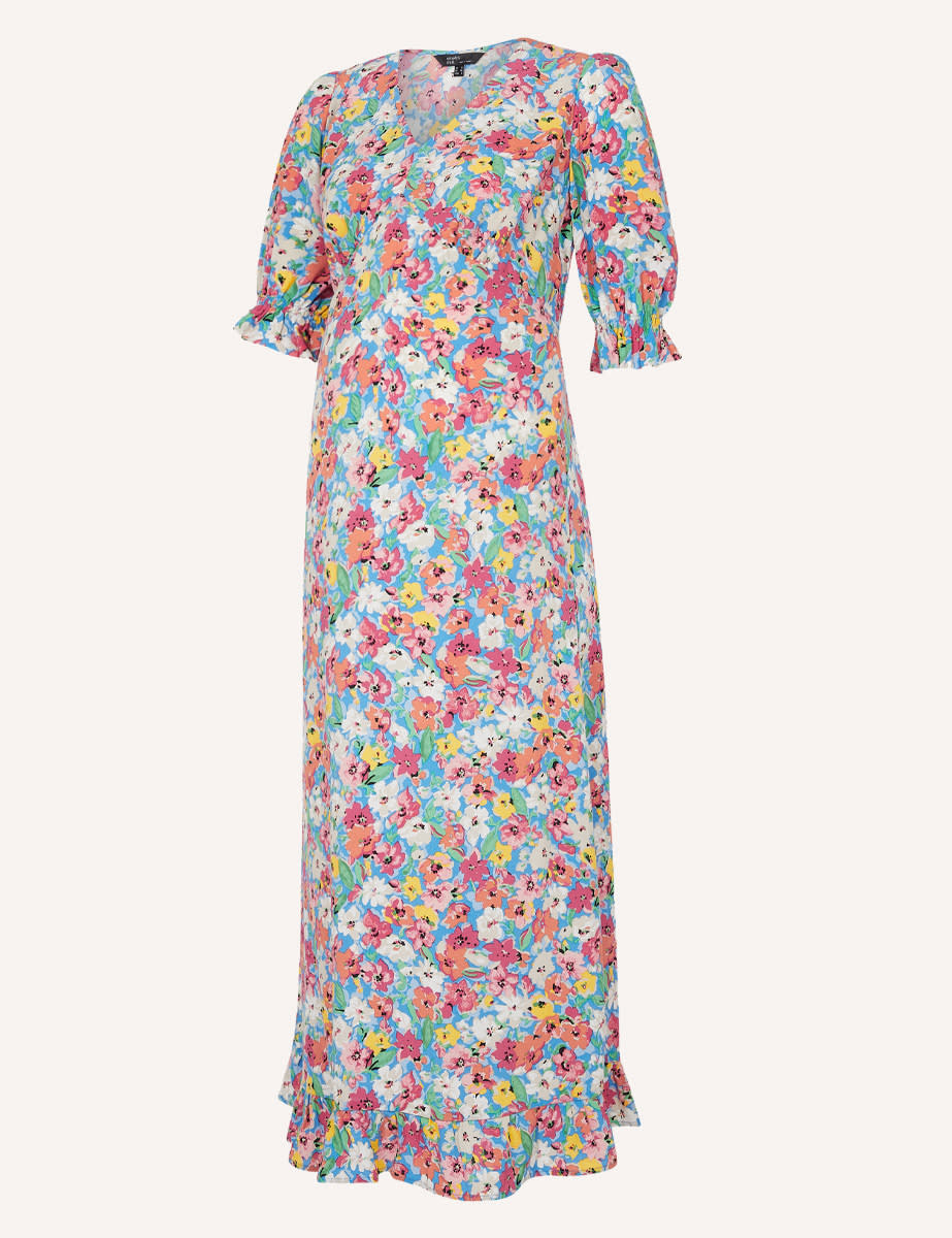 Nobody's Child UK - Maternity Blue Floral Delilah Midi Dress