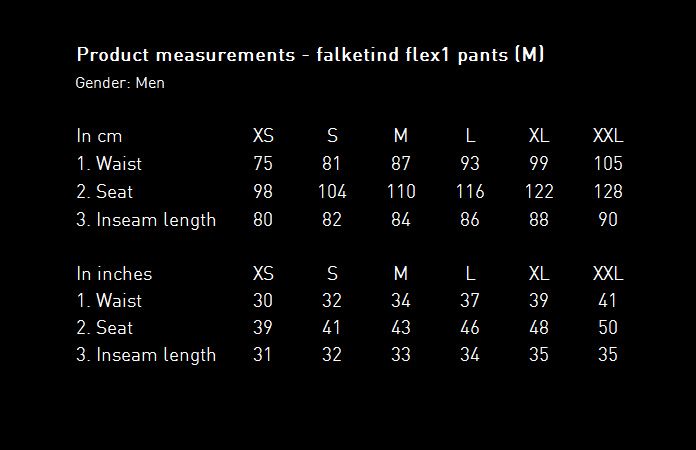 Norrøna falketind flex1 pants for men - size chart