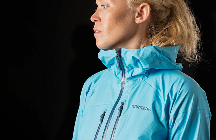 norrøna waterproof jacket for biking and hiking womens