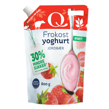 Q Frokostyoghurt Jordbaer 800g Q Meieriene