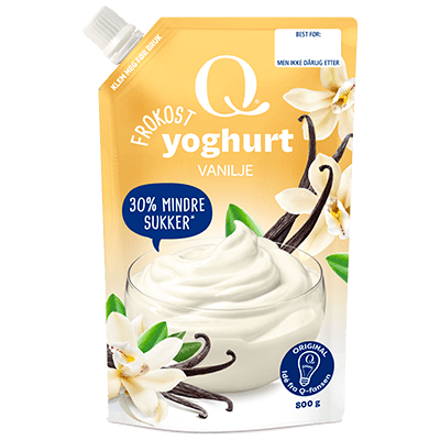 Deilig yoghurt med vaniljesmak.