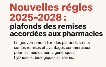 Plafonds des remises en pharmacie : nouvelles règles 2025-2028