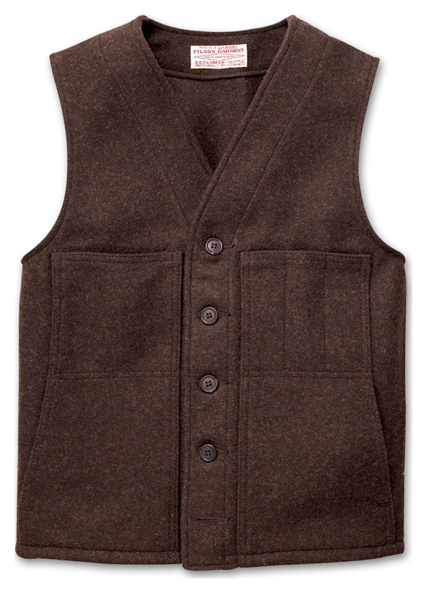 Filson Mackinaw Wool Vest Style 20 - Brown - Size 44