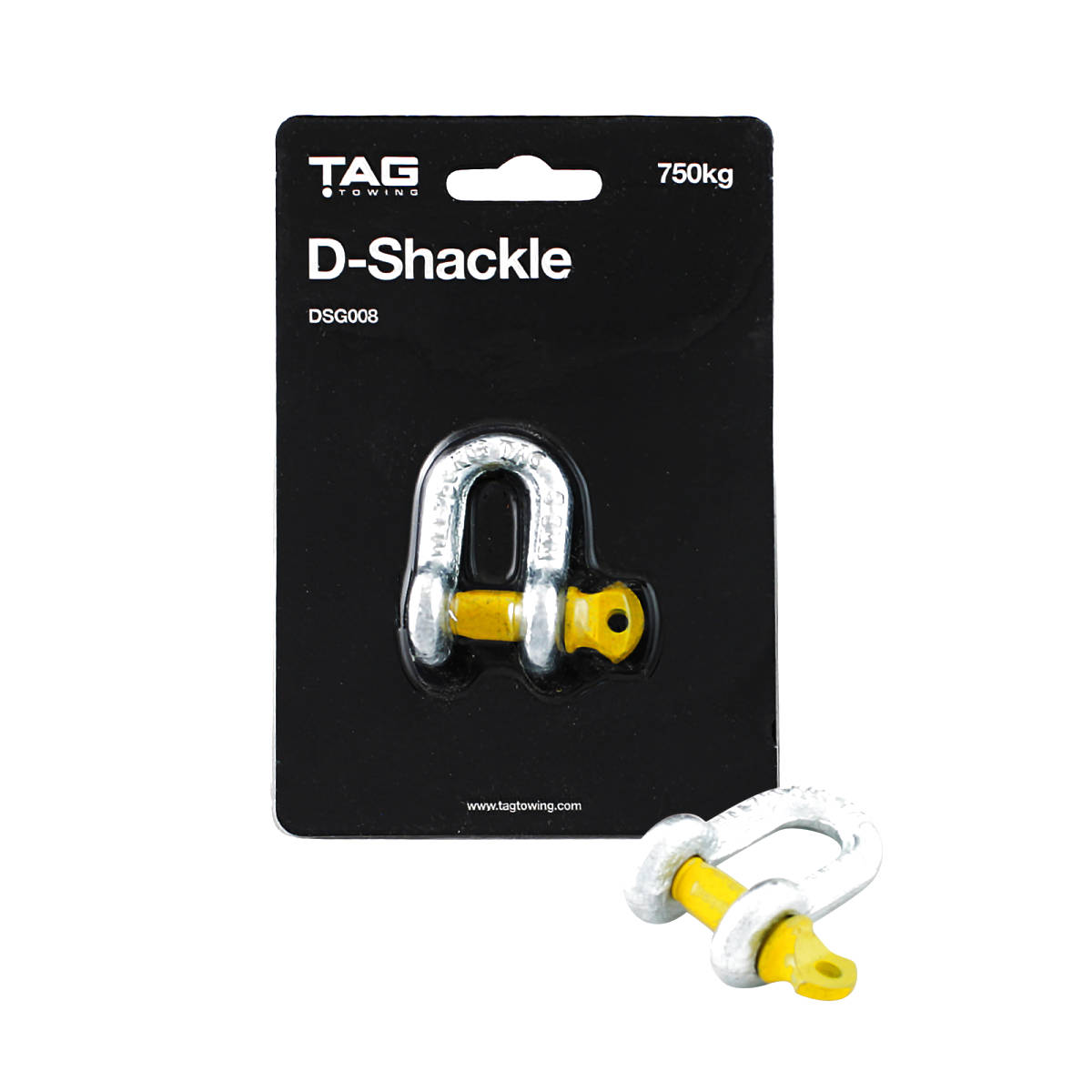 TAG D-Shackle - 8mm, 750kg, Galvanised