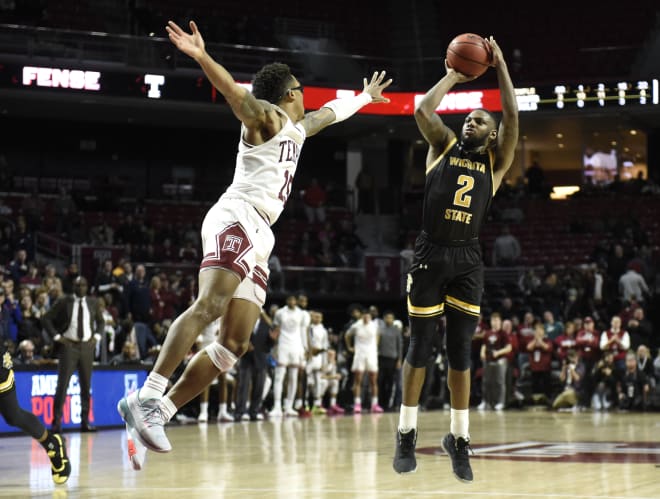 Burton (2) shoots during Wichita State at Temple in January.