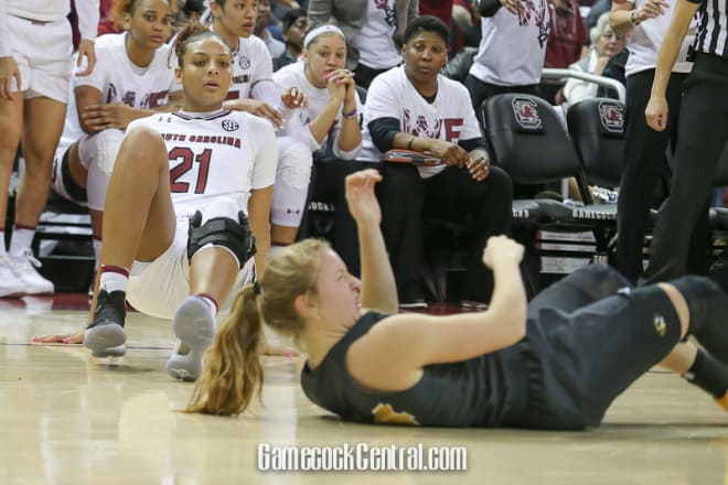 Two ejected after scrum erupts during Gamecocks-Missouri women's basketball game