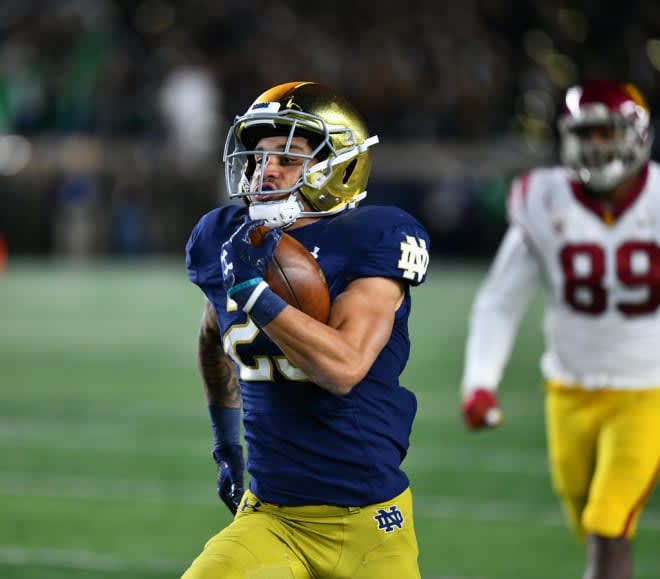 Notre Dame junior wide receiver Braden Lenzy