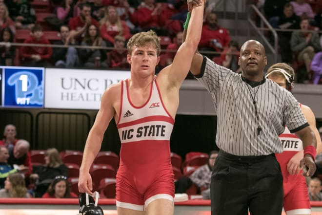 NC State Wolfpack wrestler Thomas Bullard is ranked 10th nationally